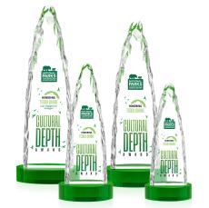 Booker Full Color on Base Green Towers Crystal Trophy - Crystal Trophies