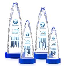 Booker Full Color on Base Blue Towers Crystal Trophy - Crystal Trophies
