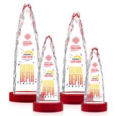 Booker Full Color on Base Red Towers Crystal Trophy - Crystal Trophies