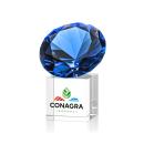 Sapphire on Cube Full Color Crystal Trophy