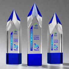Turret Full Color Blue Towers Crystal Trophy - Crystal Trophies
