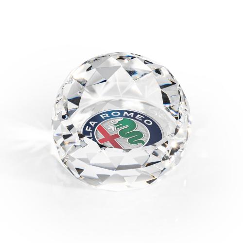 Awards and Plaques - Crystal Trophies - Crystal Paperweights - Beltran Full Color Paperweight - Clear