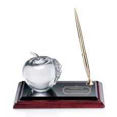 Apple on Wood Pen Set - Gold - Employee of the Month