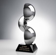 Gardalini Unique on Black Base Glass Trophy - Art Glass Trophies