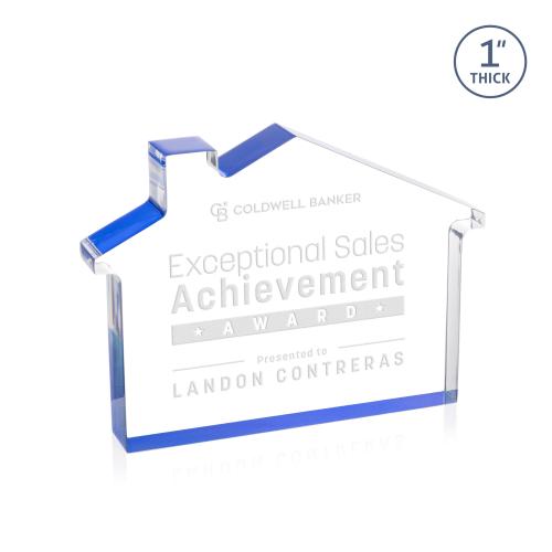 Awards and Plaques - Acrylic Trophies - Homestyle Blue Unique Acrylic Trophy