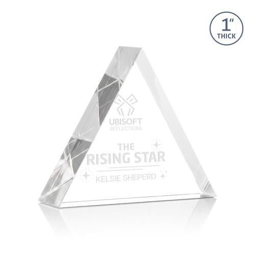 Awards and Plaques - Acrylic Trophies - Spartan Triangle Clear Acrylic Trophy