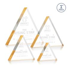 Spartan Triangle Gold Acrylic Trophy - Acrylic Trophies