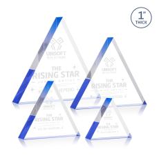 Spartan Triangle Blue Acrylic Trophy - Acrylic Trophies
