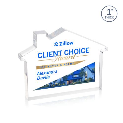 Awards and Plaques - Acrylic Trophies - Homestyle Full Color Clear Unique Acrylic Trophy