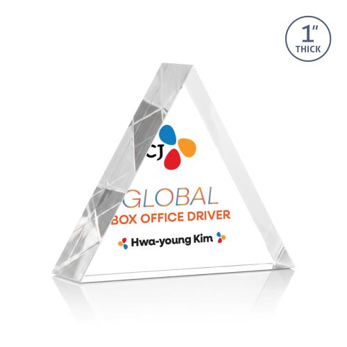 Awards and Plaques - Acrylic Trophies - Spartan Triangle Full Color Clear Acrylic Trophy