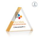 Spartan Triangle Full Color Gold Acrylic Trophy