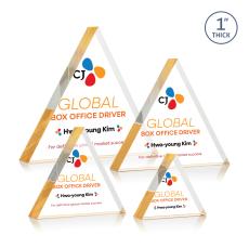 Spartan Triangle Full Color Gold Acrylic Trophy - Acrylic Trophies
