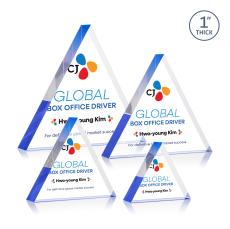 Spartan Triangle Full Color Blue Acrylic Trophy - Acrylic Trophies