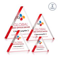 Spartan Triangle Full Color Red Acrylic Trophy - Custom Trophies