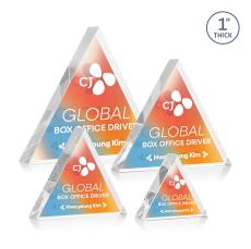 Spartan Triangle Full Color Dillon Sided Clear Acrylic Trophy - Custom Trophies