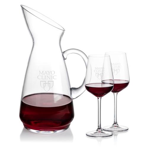 Custom Barware Glasses - Carafes - Taroni Carafe & Eaton Wine