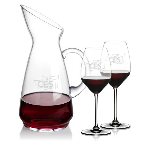Custom Barware Glasses - Carafes - Taroni Carafe & RIEDEL Extreme Wine