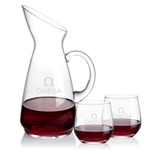 Taroni Carafe & Garland Stemless Wine Custom Barware Glasses - Carafes - Taroni Carafe & Garland Stemless Wine