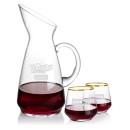 Taroni Carafe & Ledford Gold Stemless Wine