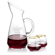 Taroni Carafe & Ledford Gold Stemless Wine - Carafes
