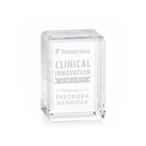 Awards and Plaques - Crystal Trophies - Rahman Cube Vertical Rectangle Crystal Trophy