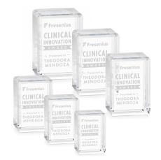 Rahman Cube Vertical Rectangle Crystal Trophy - Crystal Paperweights
