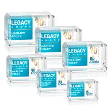 Rahman Cube Full Color Horizontal Rectangle Crystal Trophy - Crystal Paperweights