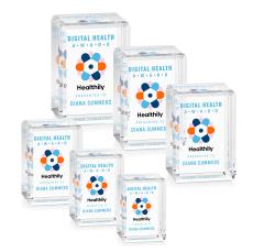 Rahman Cube Full Color Vertical Rectangle Crystal Trophy - Glass Trophies