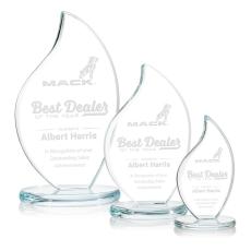 Teague Clear Flame Crystal Trophy - Crystal Trophies