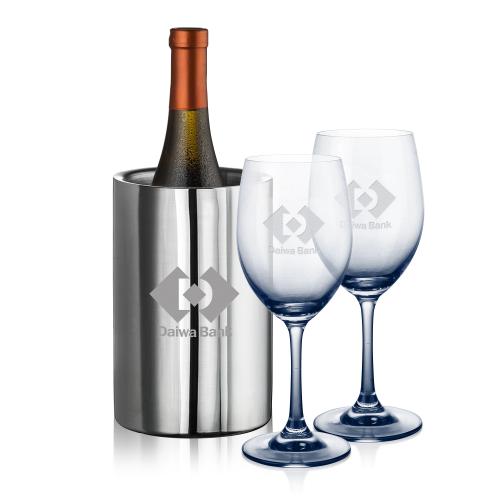 Custom Barware Glasses - Wine Glasses - Saucedo Wine Cooler & Soudan Smoke Wine