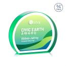 Maren Hemisphere Full Color Dillon Sided Emerald Circle Crystal Trophy