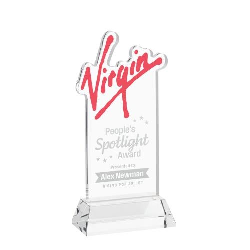 Awards and Plaques - Crystal Trophies - EdgeCraft Rectangle on Hartford - Clear (via Air)