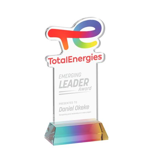 Awards and Plaques - Crystal Trophies - EdgeCraft Rectangle on Hartford - Prismatic (via Air)