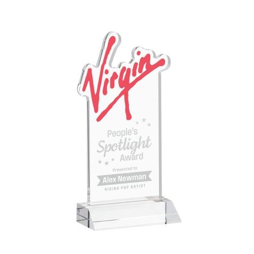 Awards and Plaques - Crystal Trophies - EdgeCraft Rectangle on Mitered - Clear (via Air)
