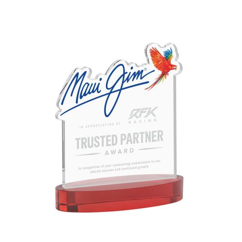 Awards and Plaques - Crystal Trophies - EdgeCraft Square on Alberton - Red (via Air)