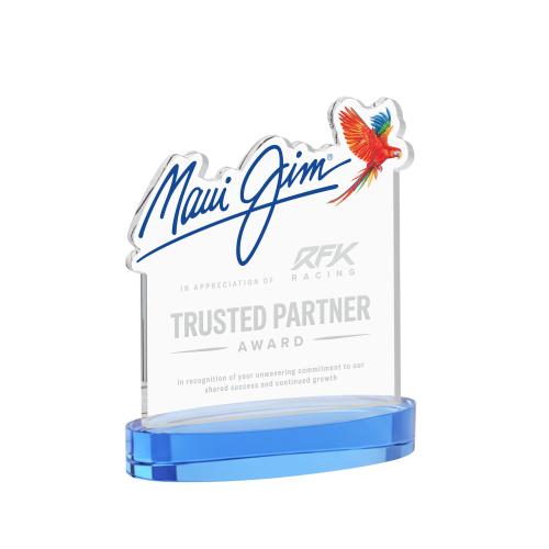 Awards and Plaques - Crystal Trophies - EdgeCraft Square on Alberton - Sky Blue (via Air)