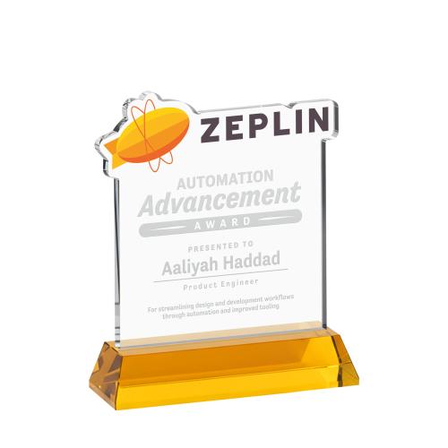 Awards and Plaques - Crystal Trophies - EdgeCraft Square on Hartford - Amber (via Air)