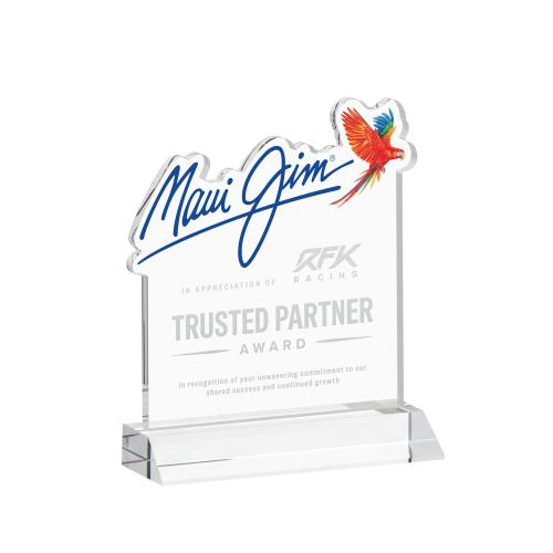 Awards and Plaques - Crystal Trophies - EdgeCraft Square on Mitered - Clear (via Air)