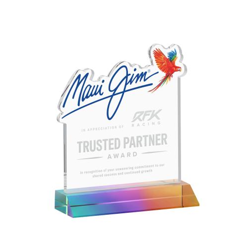 Awards and Plaques - Crystal Trophies - EdgeCraft Square on Mitered - Prismatic (via Air)