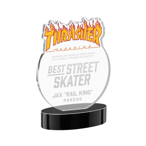 Awards and Plaques - Crystal Trophies - EdgeCraft Round on Alberton - Black (via Air)