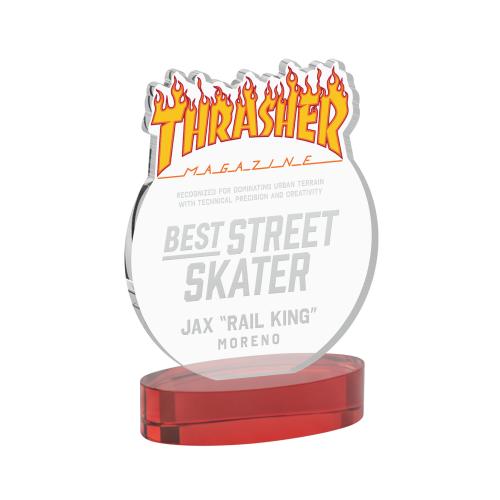 Awards and Plaques - Crystal Trophies - EdgeCraft Round on Alberton - Red (via Air)