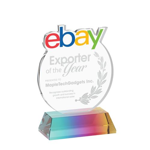 Awards and Plaques - Crystal Trophies - EdgeCraft Round on Hartford - Prismatic (via Air)