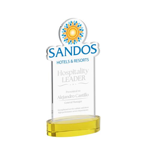 Awards and Plaques - Crystal Trophies - EdgeCraft Rectangle on Alberton - Gold (via Ocean)