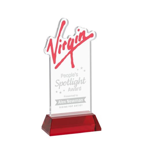 Awards and Plaques - Crystal Trophies - EdgeCraft Rectangle on Hartford - Red (via Ocean)