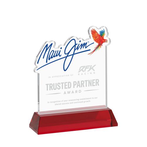 Awards and Plaques - Crystal Trophies - EdgeCraft Square on Hartford - Red (via Ocean)
