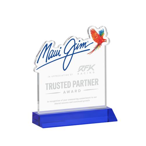 Awards and Plaques - Crystal Trophies - EdgeCraft Square on Mitered - Blue (via Ocean)
