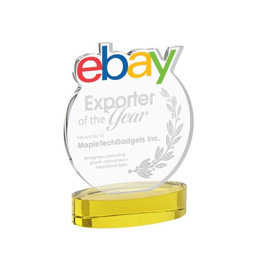 Awards and Plaques - Crystal Trophies - EdgeCraft Round on Alberton - Gold (via Ocean)
