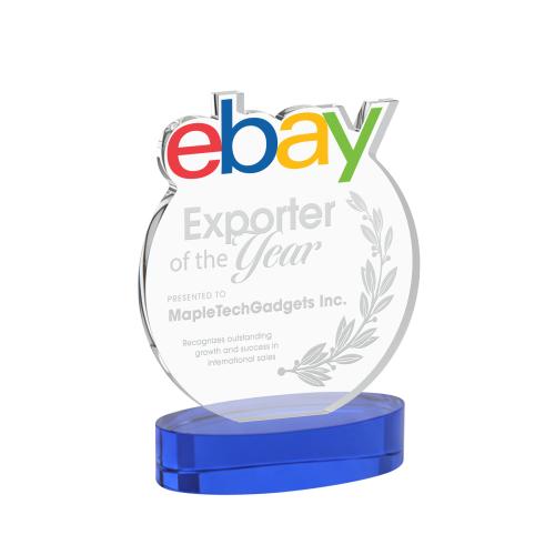 Awards and Plaques - Crystal Trophies - EdgeCraft Round on Alberton - Blue (via Ocean)
