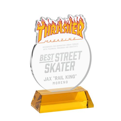 Awards and Plaques - Crystal Trophies - EdgeCraft Round on Hartford - Amber (via Ocean)