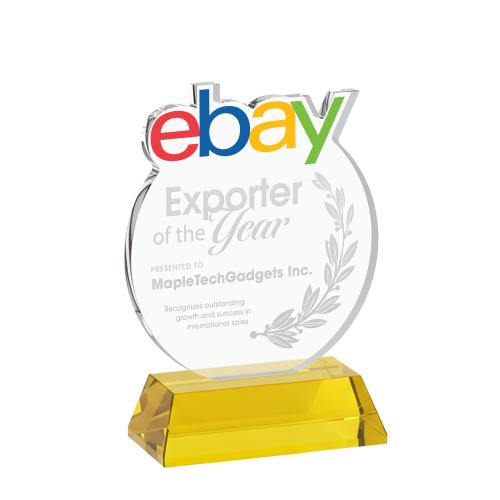 Awards and Plaques - Crystal Trophies - EdgeCraft Round on Hartford - Gold (via Ocean)